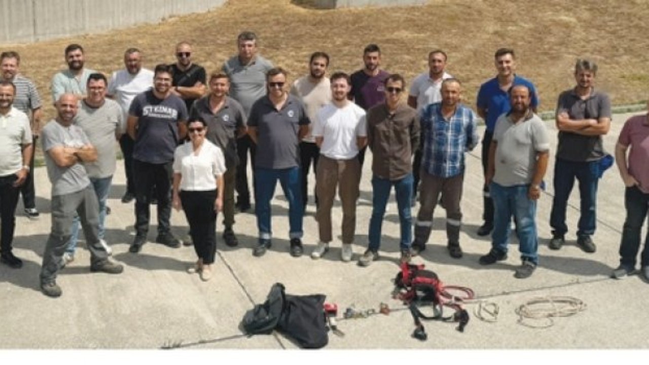 ÇOSB çalışanlarına yüksekte çalışma eğitimi verildi